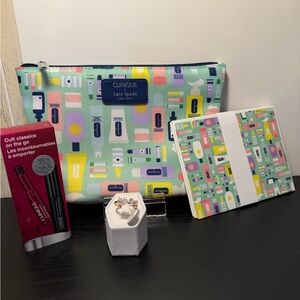 NEW Clinique x Kate Spade Cosmetic Pouch Set with goodies